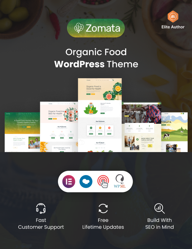Zomata - Organic Food WordPress Theme + RTL - 1